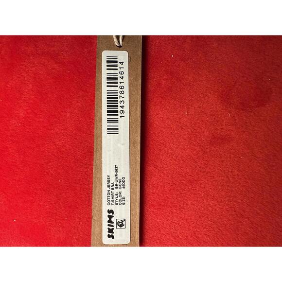 Skims Cotton Jersey T Shirt Bra Color Bone Size 36DDD - Picture 3 of 3